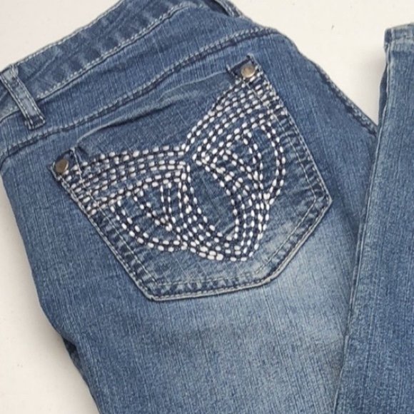 VINTAGE ACCINI BOOTCUT JEANS 8/29x28 DECORATED POCKET 😎 - Picture 7 of 10